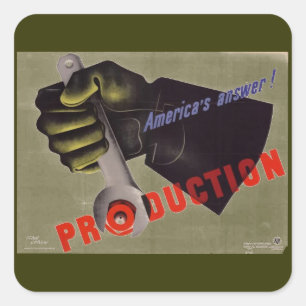 Adesivo Quadrado Poster vintage WWII