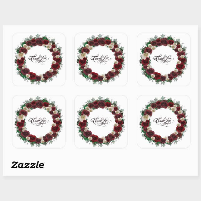 Adesivo Quadrado Posto Elegante do Ensaio de recepções de casamento (Folha)