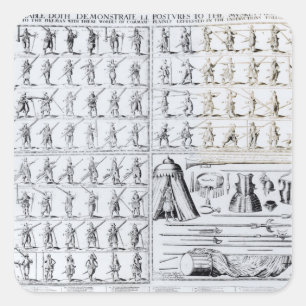 Adesivo Quadrado Posturas para mosqueteiros e Pikemen