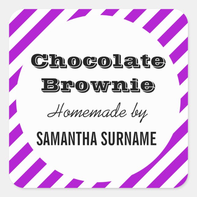 Adesivo Quadrado Pote de doces de preservação caseira (Frente)