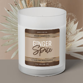 Adesivo Quadrado Pote de Vela de Soja Neutro Moderno com Brilho Dou