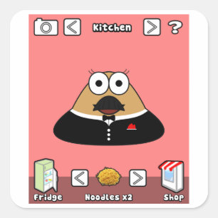 Adesivo Quadrado Pou hitle sticker