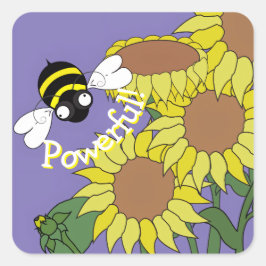 Adesivo Quadrado Powerful Bee Sticker