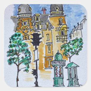 Adesivo Quadrado Praça Alphonse Deville   Paris, França