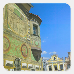 Adesivo Quadrado Praça da cidade velha rodeada pelo século XVI