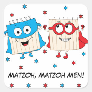 Adesivo Quadrado Praça da Passover Sticker "Matzoh, Matzoh Men!"