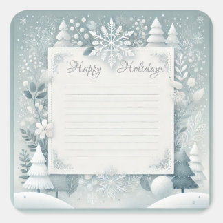Adesivo Quadrado Praça de Férias de Neve