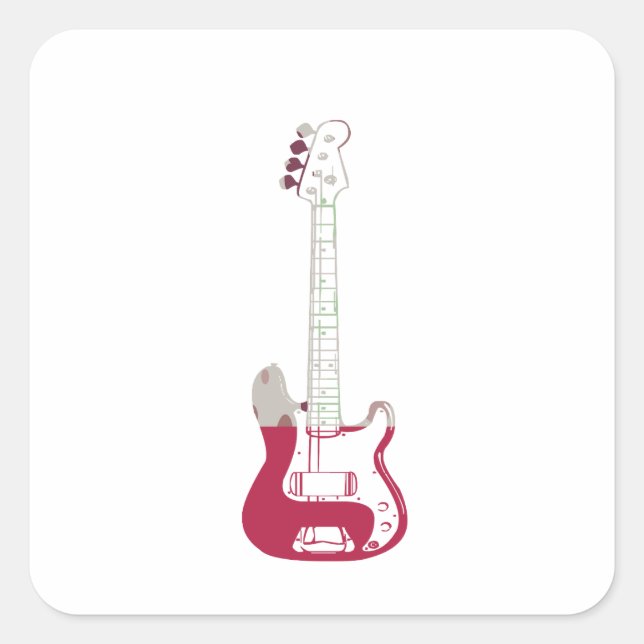 Adesivo Quadrado Praça de Violão Elétrico e Acústico (Frente)