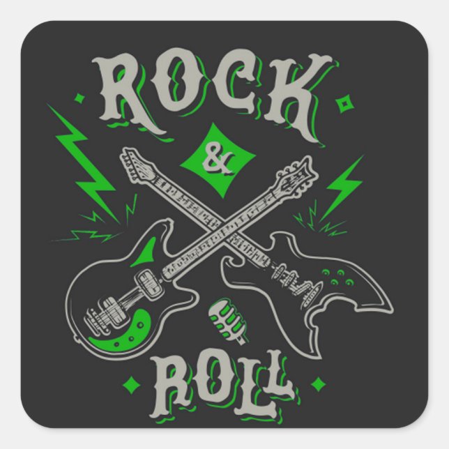 Adesivo Quadrado Praça de Violão Elétrico e Acústico (Frente)