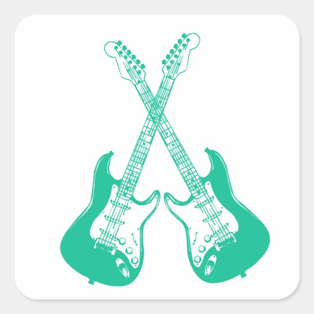 Adesivo Quadrado Praça de Violão Elétrico e Acústico (Frente)