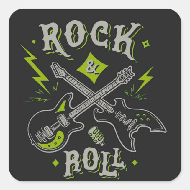 Adesivo Quadrado Praça de Violão Elétrico e Acústico (Frente)