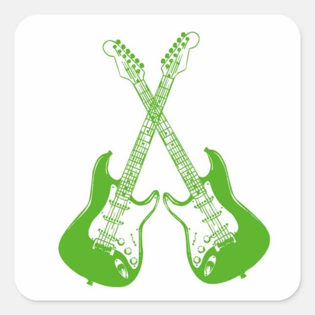 Adesivo Quadrado Praça de Violão Elétrico e Acústico (Frente)