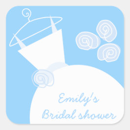 Adesivo Quadrado Praça do Chá de panela Azul de Casamento