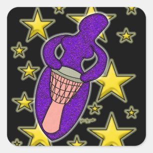 Adesivo Quadrado Praça do Sticker da Deusa do Tambor