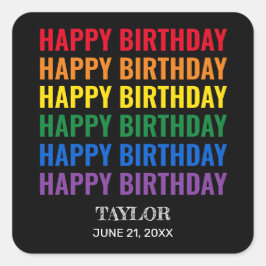 Adesivo Quadrado Praça Transgênero LGBT do Orgulho LGBT de Parabéns