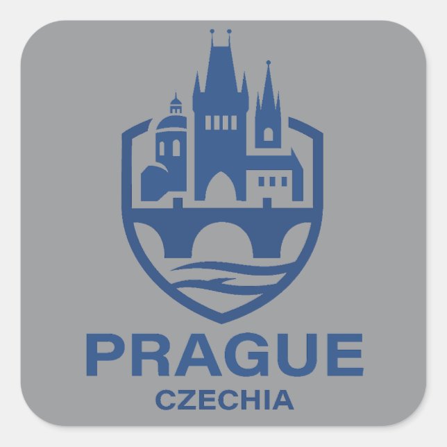 Adesivo Quadrado Prague Czechia Europe (Frente)