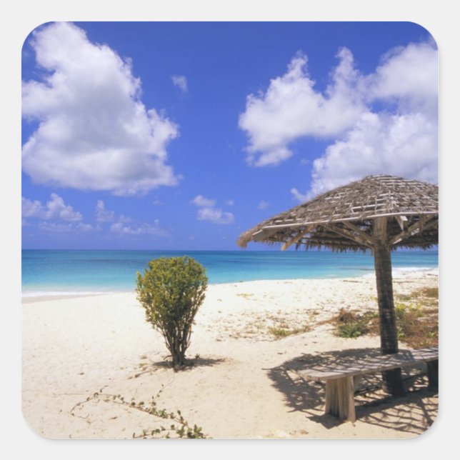 Adesivo Quadrado Praia Coco Point, Barbuda, Antígua (Frente)