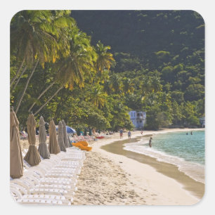 Adesivo Quadrado Praia de Cane Garden Bay, Ilha de Tortola