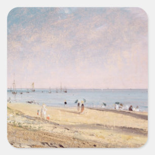 Adesivo Quadrado Praia de John Constable   Brigghton (óleo em