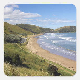 Adesivo Quadrado Praia de Makorori perto de Gisborne, Eastland, Nov