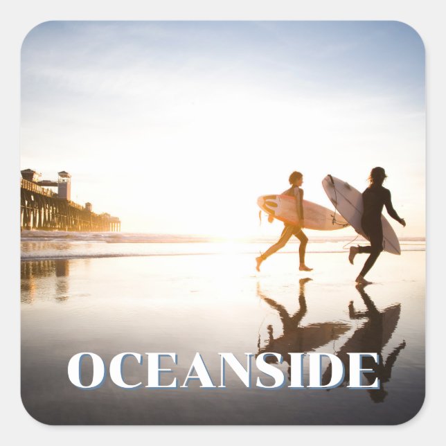 Adesivo Quadrado Praia de Oceanside (Frente)