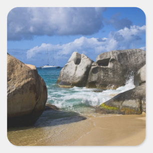 Adesivo Quadrado Praia em Virgin Gorda, Ilhas Virgens Britânicas