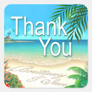 Adesivo Quadrado Praia exótica (peça que eu pnha seus nomes na