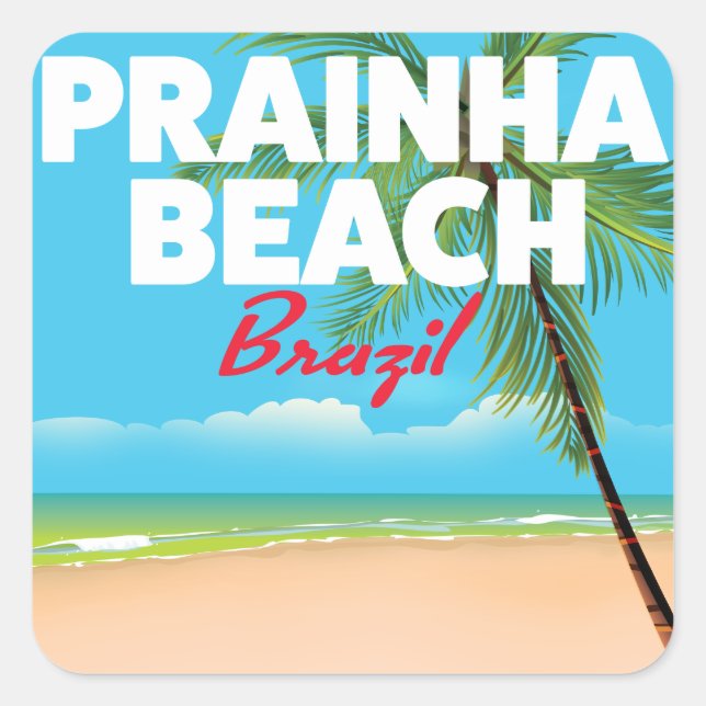 Adesivo Quadrado Praia Prainha Brasil (Frente)