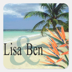 Adesivo Quadrado Praia Tropical de Emerald Waters