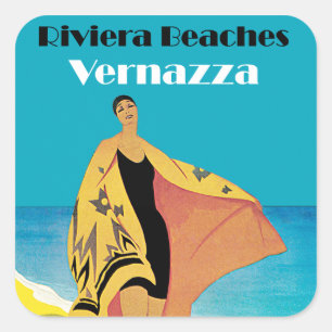 Adesivo Quadrado Praias de Riviera - Vernazza
