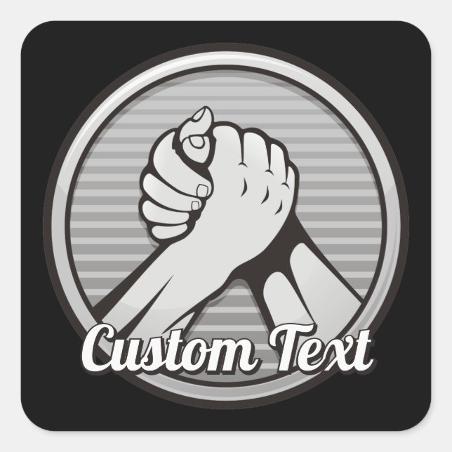 Adesivo Quadrado Prata de luta do braço (Frente)