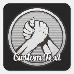 Adesivo Quadrado Prata de luta do braço