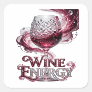 Adesivo Quadrado Prata Original ESTILO VINIL WINE ENERGY