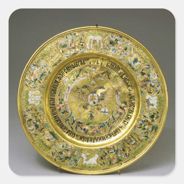 Adesivo Quadrado Prata propriedade do czar Alexei Mikhailovich Roma (Frente)