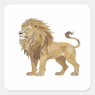Adesivo Quadrado Prateado Vibrante LION Estilo Vinil