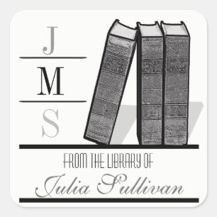 Adesivo Quadrado Prateleira de Vintage, Preta e Branca