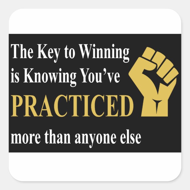 Adesivo Quadrado Prática para ganhar (Frente)