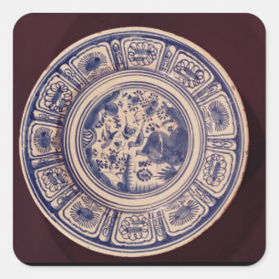 Adesivo Quadrado Prato azul, derivando-se de uma exportação