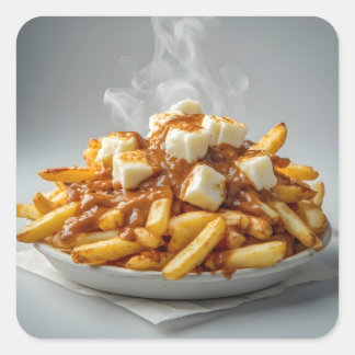Adesivo Quadrado Prato de Poutine
