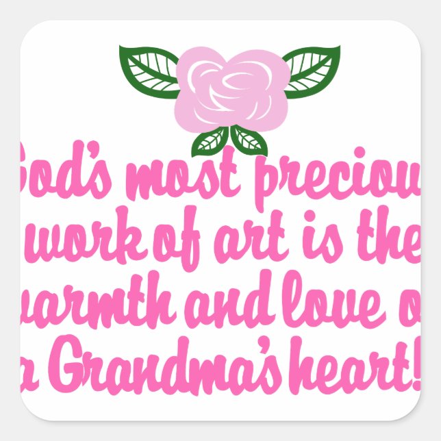 Adesivo Quadrado Precioso Vovó (Frente)