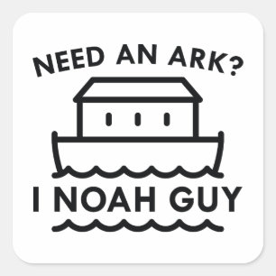 Adesivo Quadrado Precise uma arca? Mim indivíduo de Noah