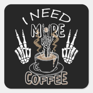 Adesivo Quadrado Preciso de mais presentes para o halloween