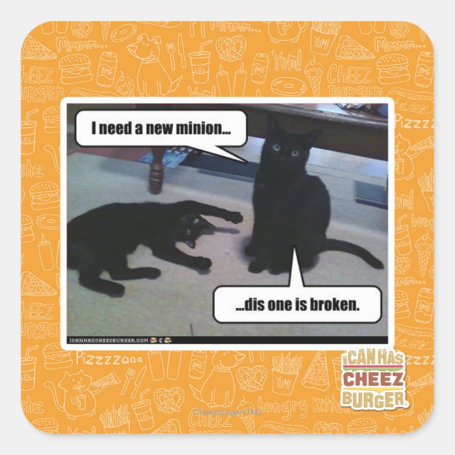 Adesivo Quadrado Preciso de um novo minion (Frente)