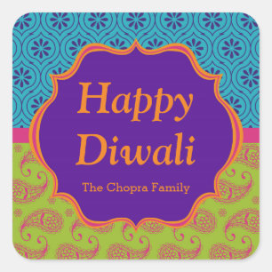 Adesivo Quadrado Prefeito do Partido Indígena Diwali, Padrão Indíge
