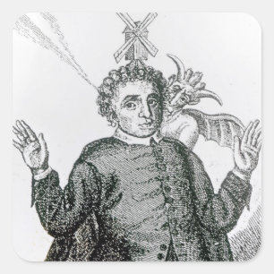 Adesivo Quadrado Pregador impetuoso do exército de Hugh Peter