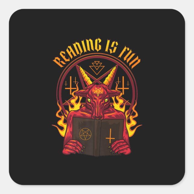 Adesivo Quadrado Prêmio Satânico de Caprino Pagão (Frente)