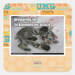 Adesivo Quadrado Preparação para o ataque de Ticklemonster