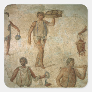 Adesivo Quadrado Preparações para um banquete, fragmento de mármore