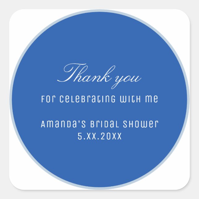 Adesivo Quadrado Presente Azul e Branco (Frente)