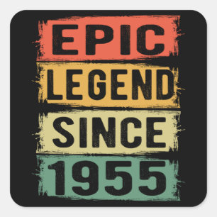 Adesivo Quadrado Presente De Aniversário Da Epic Legend 70 de 70 An